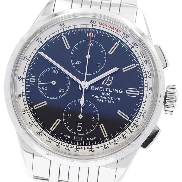 BREITLING Premier Chronograph black Dial Automatic Men's Watch - Picture 1 of 7